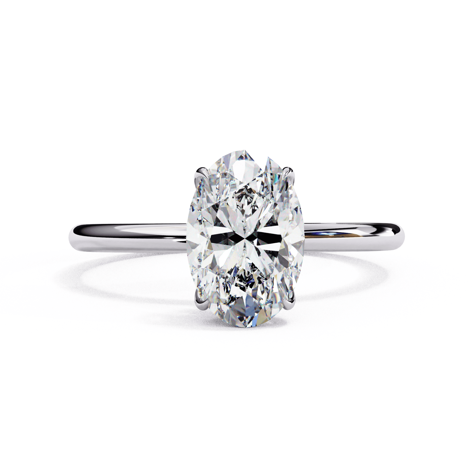 Oval-Cut Solitaire Diamond Engagement Ring